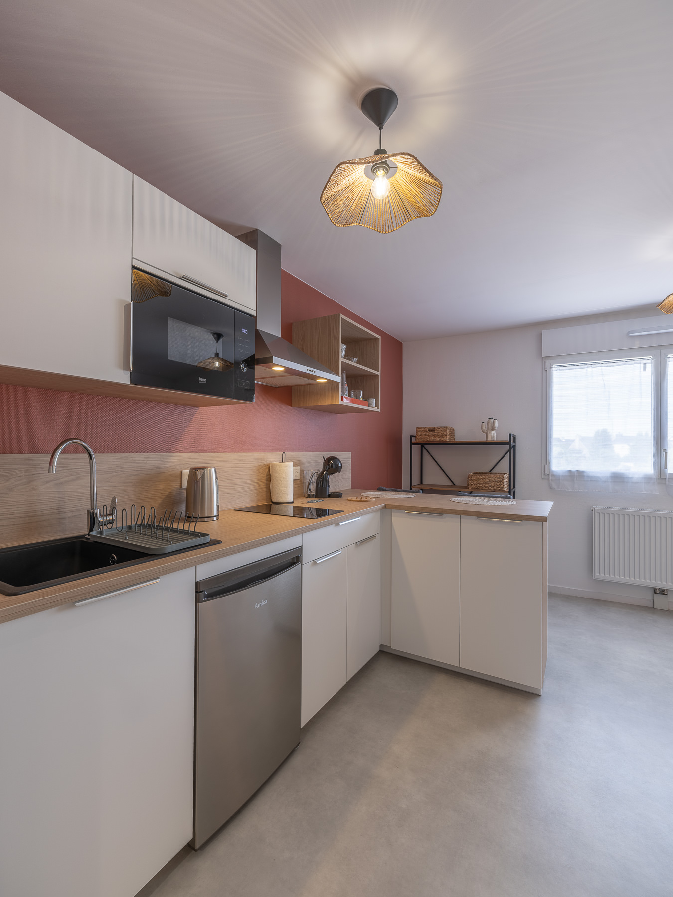 Cuisine équipée d’un logement étudiant